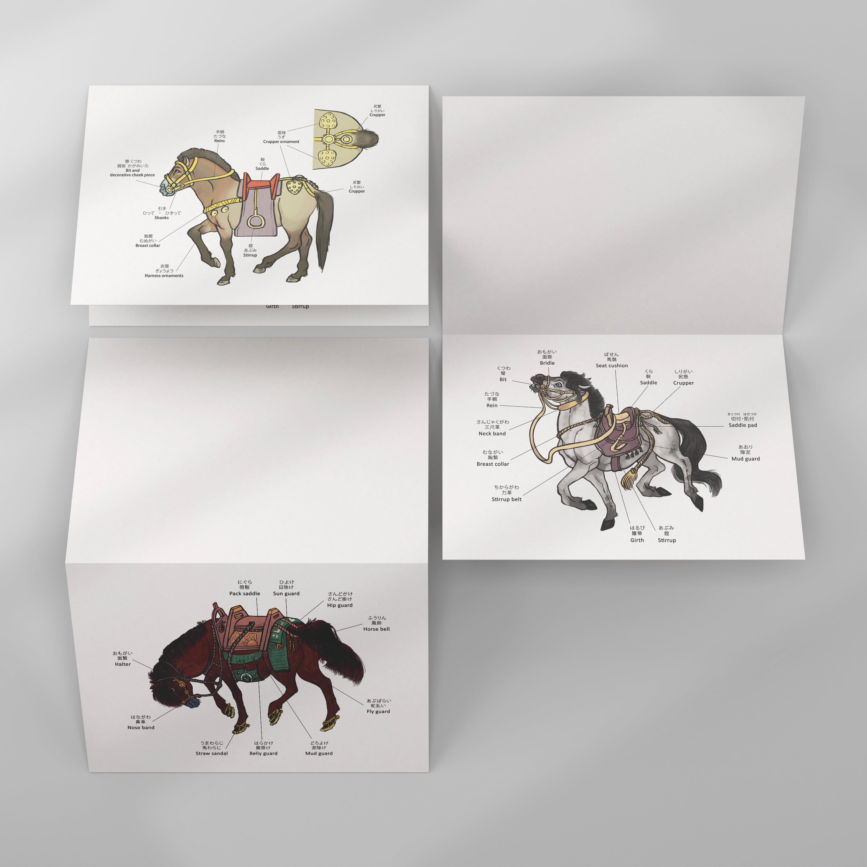 Japanese Equestrian Note Cards Pack of 6